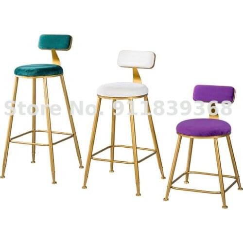 Simple Metal Bar High Stool Leisure Chair Bar Chair American Iron Chair Nordic New Back Chair Promotion