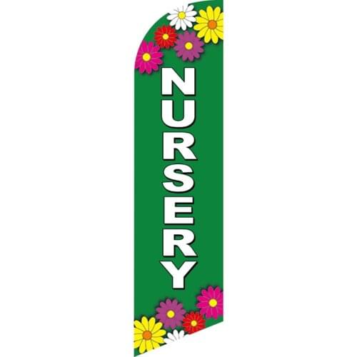 Factory Direct Sale Custom Nursery Feather Flag 110g Knitted Polyester Feather Flag Single Sided Advertising Flag
