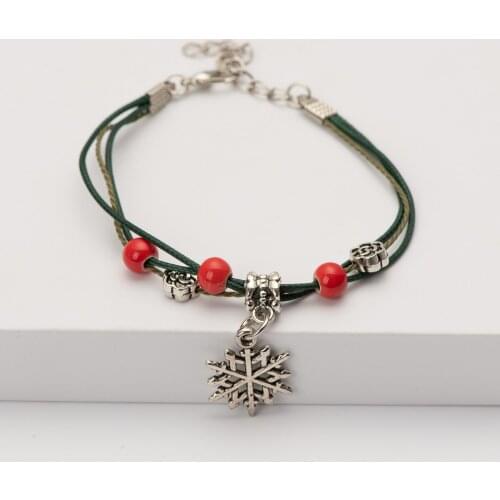Snowflake Ceramic Beads Bracelets Hand-made snow Ceramic jewelry for women girl drop shipping #GY563