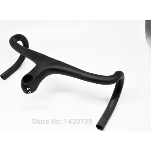 Brand New Road bike matt UD full carbon fibre handlebar and stem integrated round tube 400-440*80-110mm lightest 260g Free ship