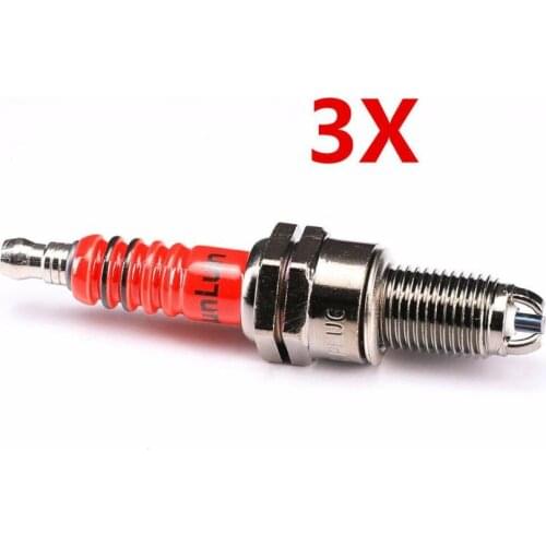3pcs Spark Plug 3 Electrode CG 125 150 200cc CF250 Moped Scooter ATV Quad gokart