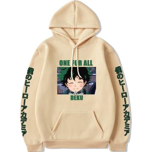 My Hero Academia Deku One for All Letter Printing Hoodie Women Anime Oversized Hoodie Graphic Harajuku Hoodie