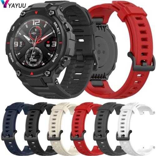 YAYUU Soft Silicone Watch Strap For Huami Amazfit T-Rex Replacement Strap For Xiaomi Amazfit T rex T-rex Smart Watch WristBand