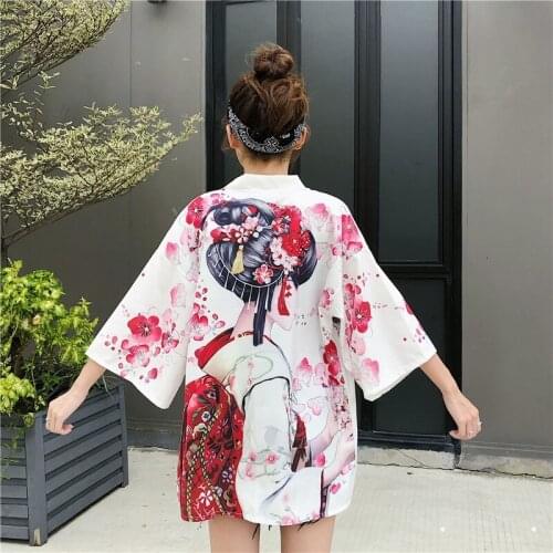 Japanese Kimono Cardigan Women Summer Maidenform Print Blouse Coat Chinese style street is loose Fashion Causal Top Clothing