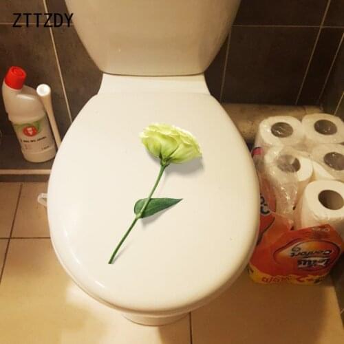 ZTTZDY 14.4*23.5CM A Flower Toilet Seat Stickers Modern Style Decoration Home Wall Decal T2-0066