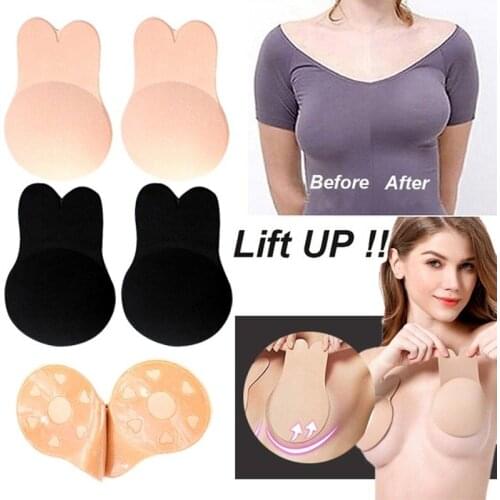 Sticky Bras For Women Invisible Strapless Bra Push Up Bralette Self Adhesive Silicone Bra Nipple Cover Wire Free Brassiere 1Pair
