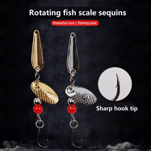 1pcs Spinner Spoon Metal Bait Fish scale Sequin Lure 2.4g Wobblers CrankBaits Jig Shone Trout Pesca Fishing Tackle Accessories