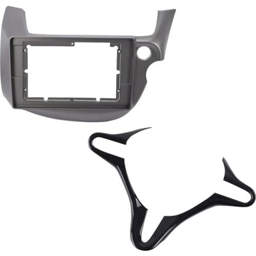 2 Pcs Car Accessories: 1 Pcs 10.1Inch Car Radio Fascia Frame & 1 Pcs Car Carbon Fiber Style Inner Steering Wheel Cover