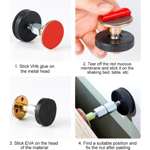 2pcs Adjustable Threaded Bed Frame Holder Anti-Shake Tool for Bed Telescopic Support for Room Wall GRSA889