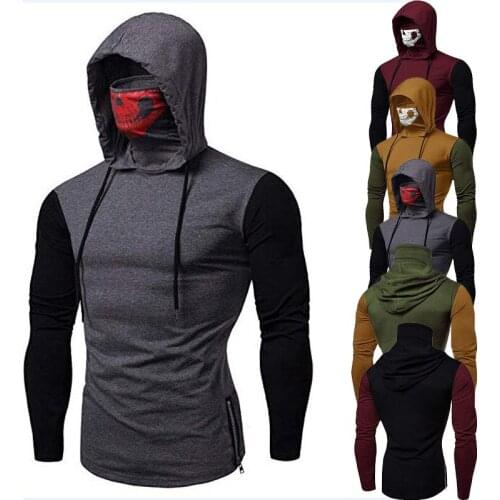 2020 mens long-sleeved fitness ninja suit hoodie autumn sweatshirt Slim version street wear ghost skull pullover street hoodie