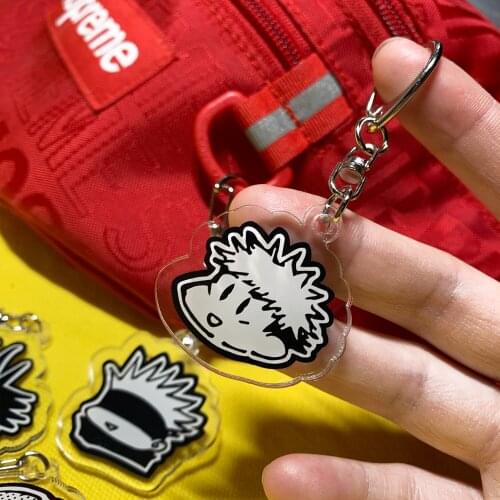 2021 Anime Jujutsu Kaisen Cute Comic Acrylic Keychain Itabag Schoolbag Pendant Keyring Toy Accessories Gojo Satoru Itadori Yuji