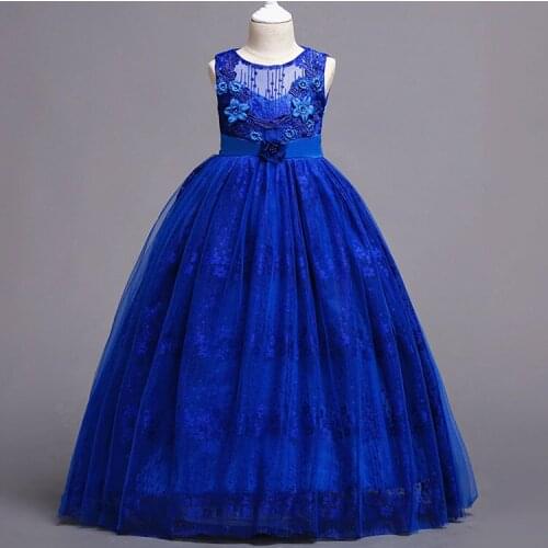 2021 Childrens Princess Dress Girls Piano Performance Costume Big Children Banquet Evening Dress Wedding Flower Girl Dress