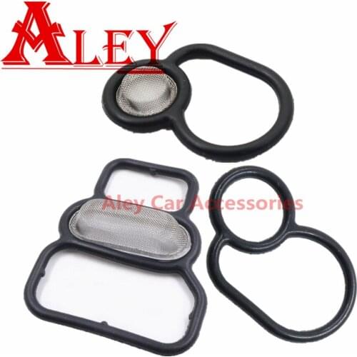 36172-P08-005 & 15825-P2M-005 & 36172-P08-015 Upper & Lower VVT Variable Timing Spool Solenoid Valve Gasket Filter 3PCS New