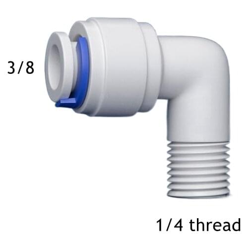 1/4" Male Thread - 3/8" OD Tube PE Pipe Fitting Hose Elbow Quick Connector Aquarium RO Water Filter Reverse Osmosis System