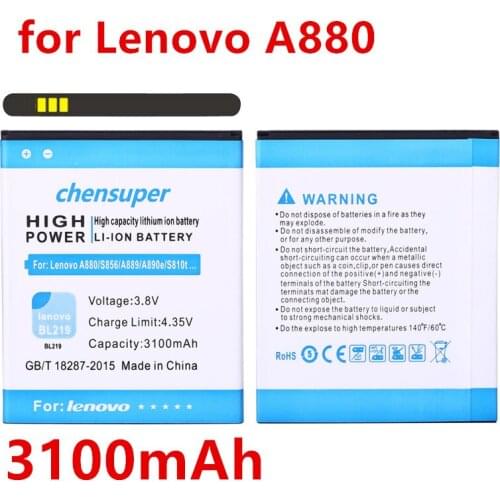 Chensuper 3100mAh BL219 Battery For Lenovo A916 A880 A889 A890E S810T Replacement Repair Parts Accessory Cellphone