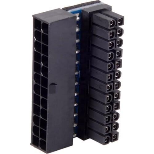 ATX 24Pin Female to 24pin Male 90 Degree Mainboard Motherboard Power Adapter for Desktops PC Supply