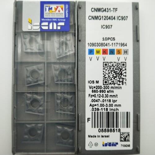 CNMG120404-TF IC907 Carbide Inserts CNC Turning Blade boring10PCS