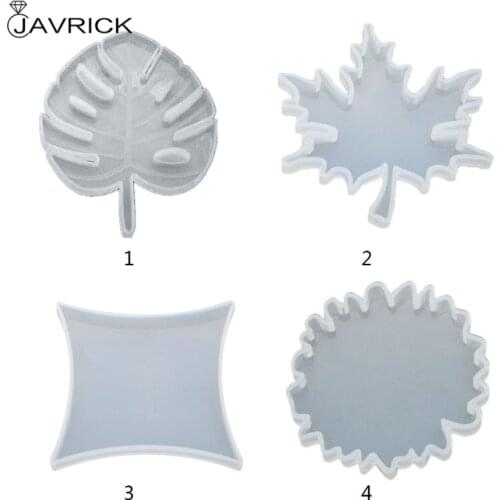 DIY Coaster Carfts Epoxy Mold UV Resin Crystal Round Maple Leaf Silicone Molds