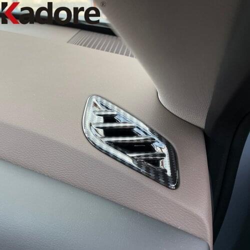 For Nissan Rogue X-trail 2021 2022 Carbon Fiber Front Air Vent AC Outlet Frame Cover Trim Car Interior Accessories 2pcs/set