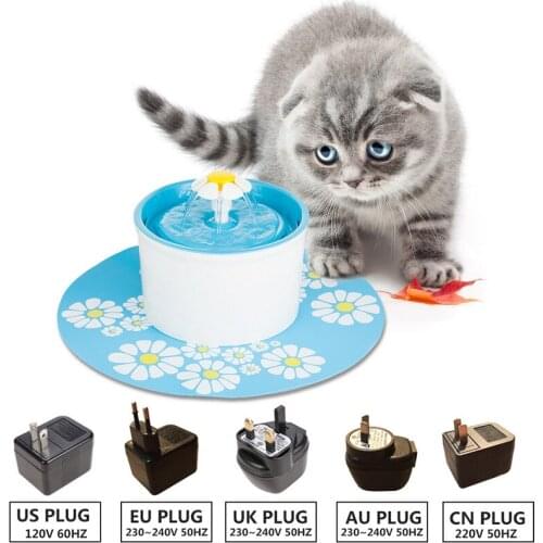 110 220V Electric Cat Pet Water Feeder Fountain 1.6L Automatic Dog Cat Drinking Bowl Pet Drink Cat Water Dispenser Blue Green
