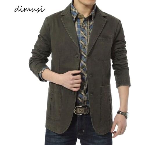DIMUSI Spring Autumn Mens Jacket Army Baseball Uniform Slim Coats Mens Casual Blazers Cotton Denim Jackets Brand Clothing,TA306