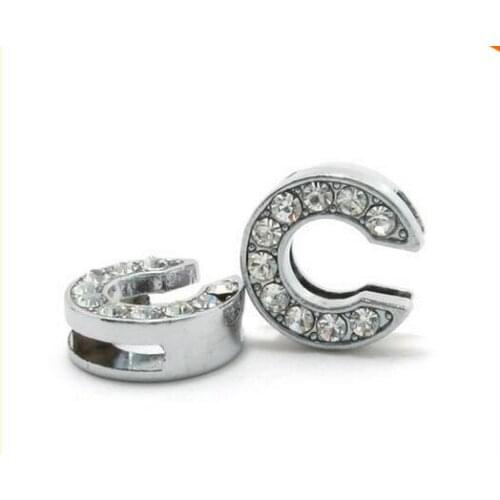 FASHIONAL! 8mm 50pcs *C* Slide letters Wear letters Fit Wristbands or Pet Collar DIY Accessories