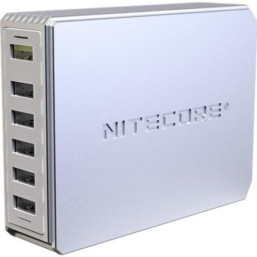 NITECORE UA66Q 6-Port QC USB Desktop Adapter 68W High Speed Charging QC 3.0 / QC 2.0 Output Aavaiable Large-Capacity Devices