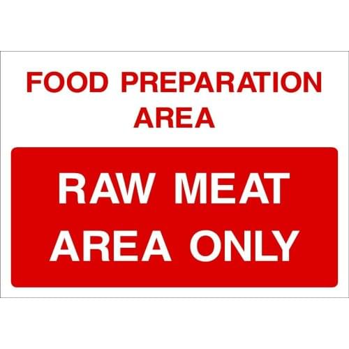 Raw Meat Area Only Rigid Plastic Sign OR Sticker All Sizes - Food Hygiene (FP1) Waterproof Vinyl stickers for car Motos