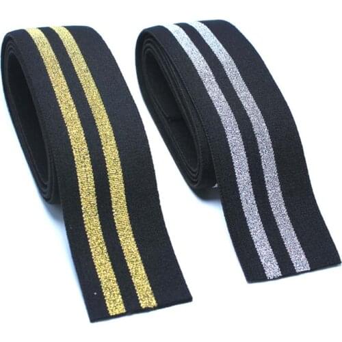 New arrival width 4cm Glitter Wide elastic band in gold and silver /sewing clothing accessories / elastic band / rubber band