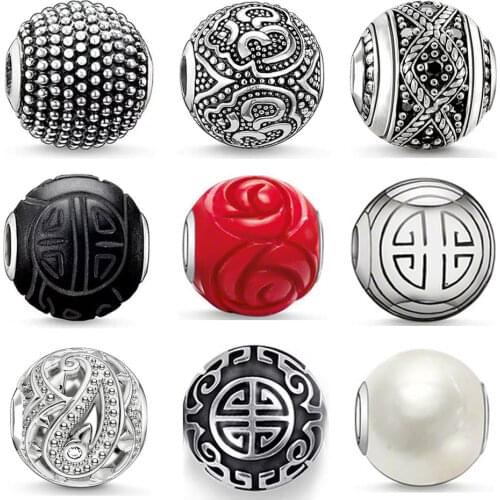 OM Flowers Beads Charms 925 Sterling Silver DIY Jewelry Accessories Fit Bracelet Bangles Thomas Necklace European Gift Women Men