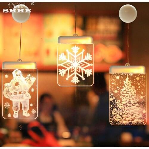 Christmas Lights Custom 3D Creative LED Illusion Night Light Battery Type Optical Night Lamp Gift for Kids Christmas Decoration