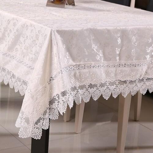 Pure White Cloth Table Cloth Embroidery Table Cloth Tea Table Cloth Embroidery Multi-purpose Cover Towel Long Square Lace Scarf