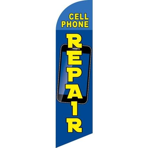 Cell Phone Repair Feather Flag Blue