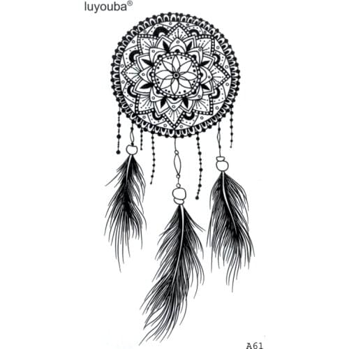 Lotus Dreamcatcher waterproof temporary tattoos Men Fake Tattoo Body Tattoo Stickers Henna Flash Tatoo women temporary tattoo
