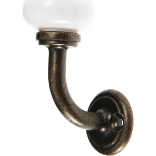 1Pc White Ceramic Decor Hanger Antique Bronze Hooks Zinc Alloy Wall Hangers Hat Bag Keychain Hook Coat w/screws Small/Big size