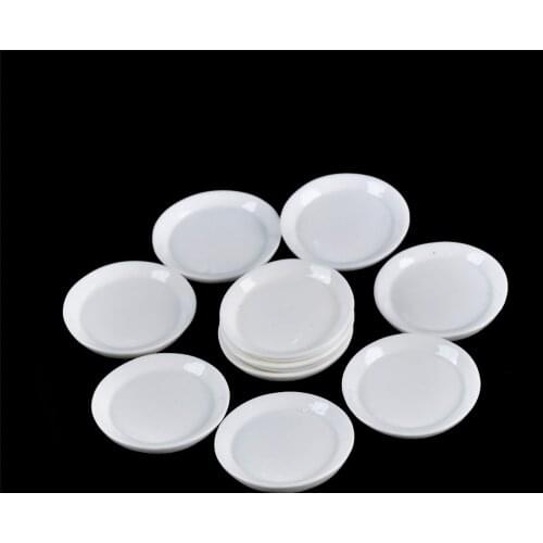 10pcs Dollhouse Miniature Resin Trays Plates Doll Mini Food Dishes Tableware Decoration