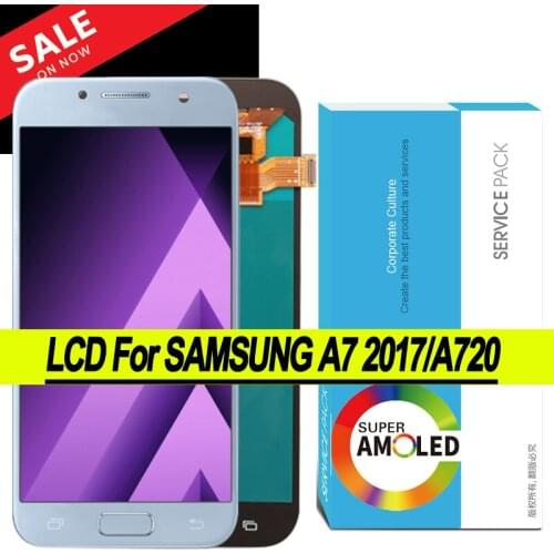 100% Original Amoled 5.7'' Display for Samsung Galaxy A7 2017 A720F A720M Full LCD Touch Screen Digitizer Assembly Repair Parts