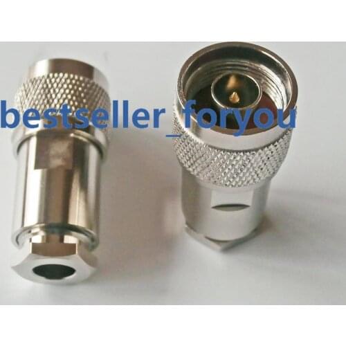 1x N Male Plug Clamp RG5 RG6 5D-FB LMR300 Cable RF Straight Connector Brass