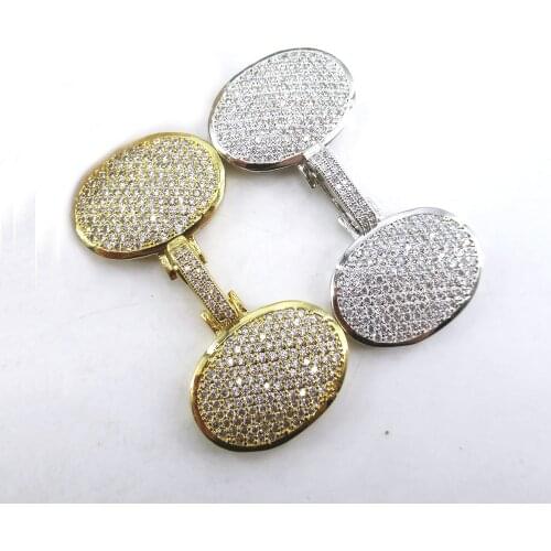 2pcs Cubic Zirconia Pave Jewelry Findings Oval Clasps For Pearl Bracelets Necklaces Making DIY Craft Accessories
