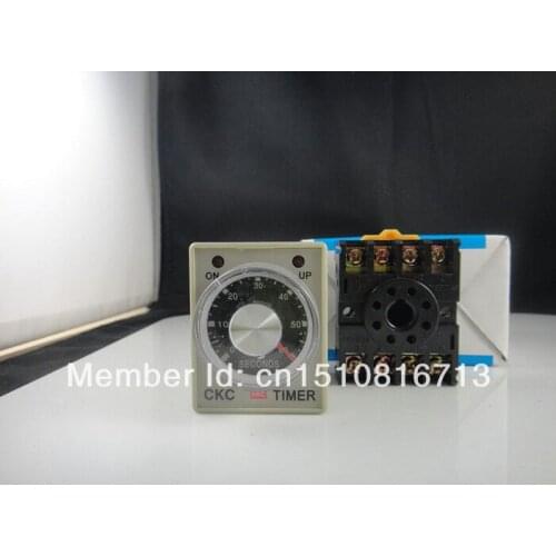 24V Power on delay timer time relay 0-3 minute 3m & Base