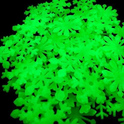 50pc 3D Snowflake Luminous Wall Stickers for Home Childrens Room Bedroom Christmas Decoration Fluorescent Luminous In The Dark
