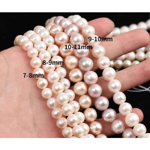 7.5-8mm Natural Pearl Loose Beads 3A High Quality Freshwater Pearl Strand for Jewelry Pearl Necklace DIY