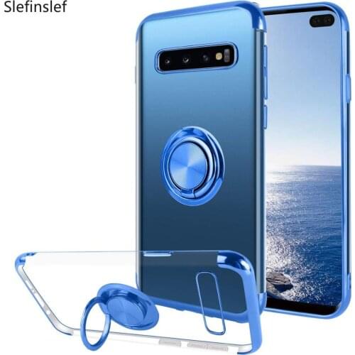 Case For Samsung Galaxy S10e S10 S9 S8 Plus Cover Ring Magnetic Car Mount Plating TPU Case For Samsung Galaxy Note 10 9 8 Plus