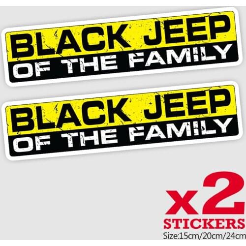 CK21816# 2 Pieces/Pack 15/20/24CM PVC Decal BLACK CAR OF THE FAMILY Car Sticker Waterproof Auto Decors on Bumper Rear Window