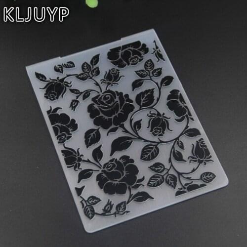 KLJUYP Rose Flowers Plastic Embossing Folders for DIY Scrapbooking Paper Craft/Card Making Decoration Supplies