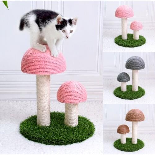 Mushroom Pet Cat Tree Toys Scratcher Posts for Cats Kitten Double Climbing Tree Tower Cat Scratching Toy Protecting Furniture