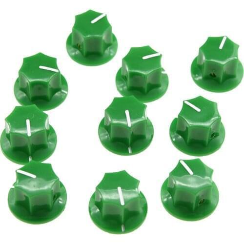 KAISH 10pcs USA Spec Large Knobs 1/4" MXR Style Jaguar Mustang Knob Green