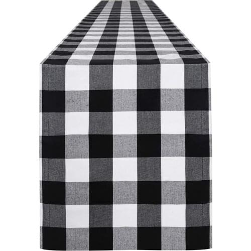 Checkered Tablecloth Cotton Black and White Plaid Fashion Design, Suitable for Family Dinner Christmas Birthday Party Table Home