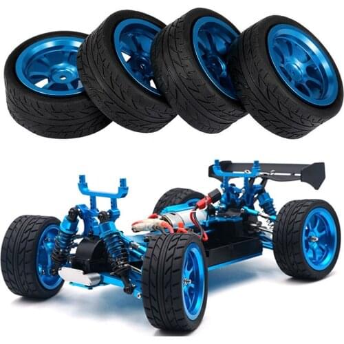 RCTOYFUN 4pcs Hub Wheel Rims & Rubber Tires For 1/18 RC Off-road Car WLtoys A949 A959 A969 A979 K929 A959-B A969-B A979-B K929-B