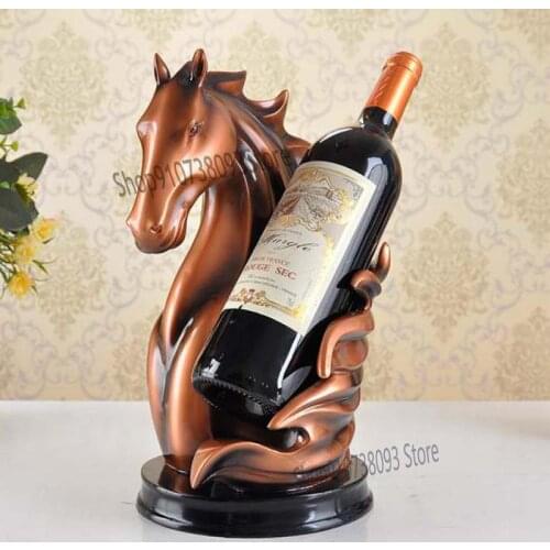 European Style Creative Horse Head Red Wine Rack Decoration Modern Simple Living Room Wine Cabinet Dining Room Personalized Deco